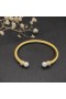 David Yurman kadın Klasik Cablespira Manşet Bilezik 18K Sarı Altın İnci ve Elmas ile 5mm