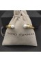 David Yurman kadın Klasik Cablespira Manşet Bilezik 18K Sarı Altın İnci ve Elmas ile 5mm