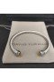 David Yurman kadın Klasik Cablespira Manşet Bilezik Gümüş Sarı Elmas 5mm