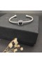 David Yurman kadın Klasik Cablespira İstasyonu Manşet Bilezik Gümüş Siyah Oniks ve Elmas 4mm