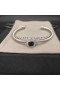 David Yurman kadın Klasik Cablespira İstasyonu Manşet Bilezik Gümüş Siyah Oniks ve Elmas 4mm