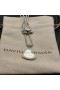 David Yurman kadın Elemanları Kalp Muska Gümüş Sedef ve Elmas 18.7 mm
