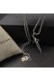 David Yurman erkek Dalgalar Hançer Muska Gümüş Siyah Elmas 31mm