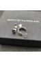 David Yurman 11.4 mm de Plata de Diamante de la Mitad de Pendientes de Aro