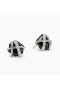 David Yurman Cable Envoltura de Aretes de Plata de ley con Ónix Negro y Diamantes 11mm