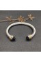 David Yurman de las Mujeres Clásicas de Cable Brazalete Pulsera de Plata de ley con Oro Amarillo de 18K y Ónix Negro 7mm