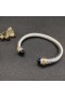David Yurman de las Mujeres Clásicas de Cable Brazalete Pulsera de Plata de ley con Oro Amarillo de 18K y Ónix Negro 7mm