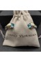 David Yurman de las Mujeres Clásicas de Cable Brazalete Pulsera de Plata de ley con Oro Amarillo de 18K y Topacio Azul 7mm