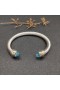David Yurman de las Mujeres Clásicas de Cable Brazalete Pulsera de Plata de ley con Oro Amarillo de 18K y Topacio Azul 7mm