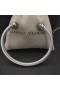 David Yurman de las Mujeres Clásico Cablespira Brazalete de la Pulsera de la Plata Esterlina con la Luz Verde de Diamantes de 5mm