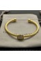 David Yurman de las Mujeres Clásico Cablespira de la Estación de Brazalete de la Pulsera de Oro Amarillo de 18K con brillantes incrustados 4mm