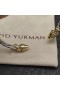 David Yurman de las Mujeres Petite Helena Clásico Cable Brazalete Pulsera de Plata de ley con Oro Amarillo de 18K de las Cúpulas de Oro y Diamantes de 4mm