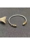 David Yurman de las Mujeres Petite Helena Clásico Cable Brazalete Pulsera de Plata de ley con Oro Amarillo de 18K de las Cúpulas de Oro y Diamantes de 4mm