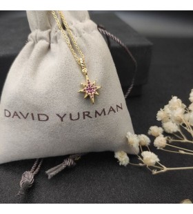 David Yurman de la Estrella del Norte Amuleto de Oro Rosa de 18K con Diamantes de 15mm