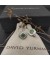 David Yurman البيون أقراط الفضة الاسترليني مع الأخضر كريستال الماس 7mm