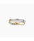 David Yurman كروس الصف الثاني خاتم الفضة الاسترليني مع الذهب الأصفر عيار 14 قيراط 7.4 ملم