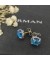 David Yurman صغيرتي سيدة أقراط الفضة الاسترليني مع الكريستال الأزرق 8mm