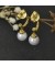 David Yurman سولاري إسقاط أقراط من الذهب الأصفر عيار 18 قيراط مع اللؤلؤ والماس 22mm و