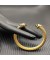 David Yurman المرأة الكلاسيكية كابل سوار الكفة 18K الذهب الأصفر مع الماس البني 7mm