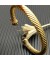 David Yurman المرأة الكلاسيكية كابل سوار الكفة 18K الذهب الأصفر مع الماس البني 7mm