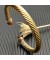 David Yurman المرأة الكلاسيكية كابل الكفة سوار الذهب الأصفر عيار 18 قيراط مع الشمبانيا الماس 7mm