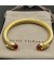 David Yurman المرأة الكلاسيكية كابل الكفة سوار الذهب الأصفر عيار 18 قيراط مع الشمبانيا الماس 7mm