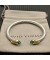 David Yurman المرأة الكلاسيكية كابل سوار الكفة الفضة الاسترليني مع 18K الذهب الأصفر الماس الأزرق 5mm