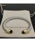David Yurman المرأة الكلاسيكية كابل سوار الكفة الفضة الاسترليني مع 18K الذهب الأصفر مع الأخضر الداكن الماس 7mm