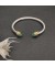 David Yurman المرأة الكلاسيكية كابل سوار الكفة الفضة الاسترليني مع 18K الذهب الأصفر و الأزرق توباز 5mm