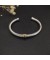 David Yurman المرأة الكلاسيكية كابل محطة سوار الكفة الفضة الاسترليني مع 18K الذهب الأصفر الماس الأزرق 4mm
