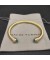 David Yurman المرأة الكلاسيكية Cablespira سوار الكفة 18K الذهب الأصفر مع الماس الأزرق 5mm