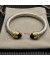 David Yurman المرأة الكلاسيكية Cablespira سوار الكفة الفضة الاسترليني مع 18K الذهب الأصفر الماس الأسود 7mm