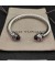 David Yurman المرأة الكلاسيكية Cablespira سوار الكفة الفضة الاسترليني مع الأرجواني الماس 7mm