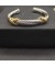 David Yurman المرأة صغيرتي هيلانة الكلاسيكية كابل محطة سوار الكفة الفضة الاسترليني مع الأصفر عيار 14 قيراط 7mm