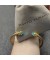 David Yurman المرأة النهضة Cablespira الكفة سوار الذهب الأصفر عيار 18 قيراط مع الأزرق عقيق اخضر 5mm
