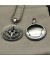 David Yurman الرجال البحري البوصلة تميمة الفضة الاسترليني مع مركز الماس الأسود 20mm