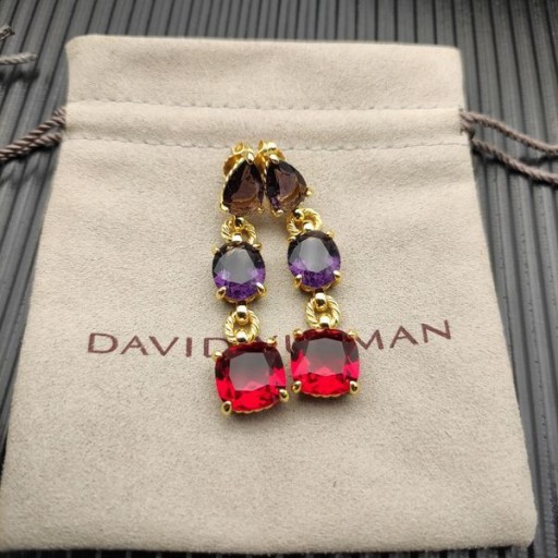 David Yurman ماربيا إسقاط أقراط من الذهب الأصفر عيار 18 قيراط مع الجمشت و رهودوليتي العقيق 51mm