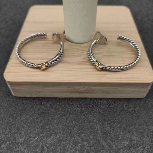 David Yurman صغيرتي X الأقراط الفضة الاسترليني مع 18K الذهب الأصفر 12.6 ملم