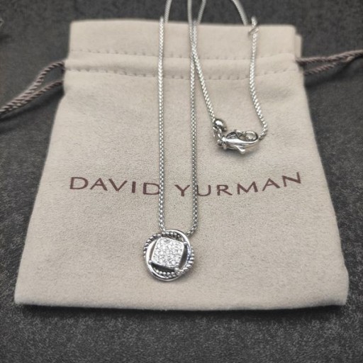 David Yurman المرأة اللانهاية قلادة قلادة من الفضة الاسترليني مع الذهب الماس 7mm