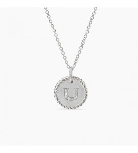 David Yurman الأولي سحر الفضة الاسترليني مع الماس U
