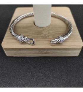 David Yurman المرأة مشبك الكلاسيكية كابل الإسورة الفضة الاسترليني مع الماس 5mm