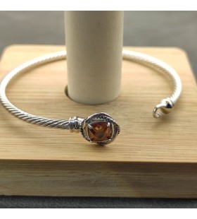 David Yurman المرأة صغيرتي سيدة سوار من الفضة الاسترليني مع الشمبانيا الماس 3mm