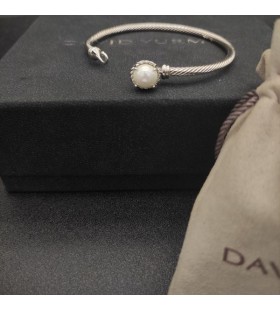 David Yurman المرأة صغيرتي سيدة سوار من الفضة الاسترليني مع اللؤلؤ 3mm