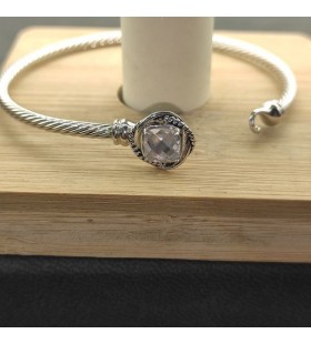 David Yurman المرأة صغيرتي سيدة سوار من الفضة الاسترليني مع الماس الأبيض 3mm