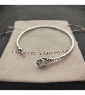 David Yurman المرأة صغيرتي سيدة سوار من الفضة الاسترليني مع الماس الأبيض 3mm