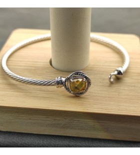 David Yurman المرأة صغيرتي سيدة سوار من الفضة الاسترليني مع الماس الأصفر 3mm