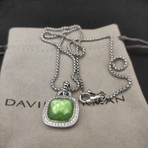 David Yurman Dámské Albion Přívěšek Sterling Silver s Peridot a Diamanty 15mm