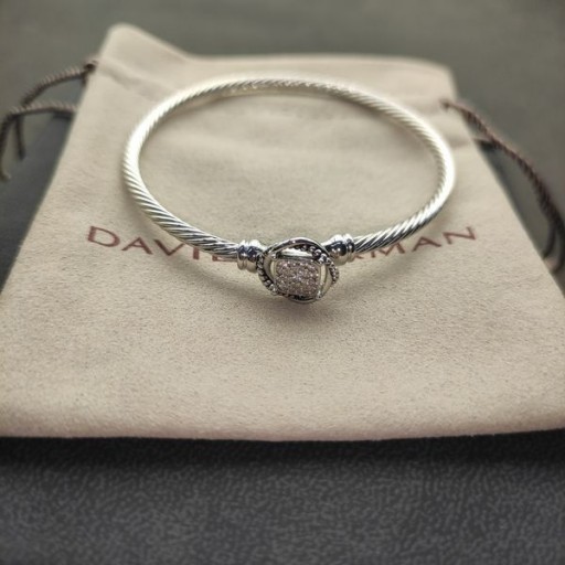 David Yurman Dámské Petite Chatelaine Náramek Sterling Silver, s Pavé Diamanty 3mm