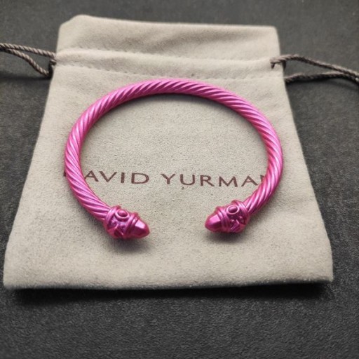 David Yurman Dámské Renesanční Klasické Kabelové Manžeta Náramek Růžové Hliník 5 mm