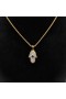 David Yurman Hamsa Amulet 18K Žluté Zlato s Pavé Diamanty a Modrým Safírem 24.6 mm